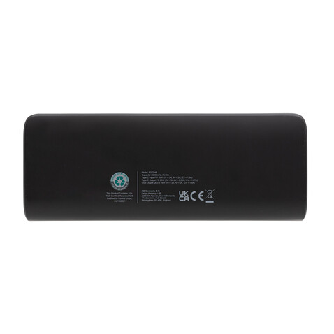 FlashCharge 20.000mAh Fast-Charge Powerbank aus RCS rPlastik schwarz bedrucken, Art.-Nr. P322.481 FlashCharge 20.000mAh Fast-Charge Powerbank aus RCS rPlastik schwarz bedrucken, Art.-Nr. P322.481