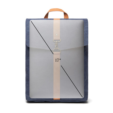 VINGA Bosler Rucksack aus GRS recyceltem Canvas navy blau bedrucken, Art.-Nr. 521021 VINGA Bosler Rucksack aus GRS recyceltem Canvas navy blau bedrucken, Art.-Nr. 521021