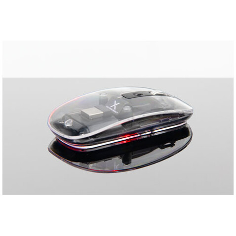 SCX.design O24 transparente wireless multimode 2.4 Ghz Bluetooth® Maus mit Leuchtlogo, transparent klar bedrucken, Art.-Nr. 1PX16701 SCX.design O24 transparente wireless multimode 2.4 Ghz Bluetooth® Maus mit Leuchtlogo, transparent klar bedrucken, Art.-Nr. 1PX16701