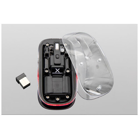 SCX.design O24 transparente wireless multimode 2.4 Ghz Bluetooth® Maus mit Leuchtlogo, transparent klar bedrucken, Art.-Nr. 1PX16701 SCX.design O24 transparente wireless multimode 2.4 Ghz Bluetooth® Maus mit Leuchtlogo, transparent klar bedrucken, Art.-Nr. 1PX16701