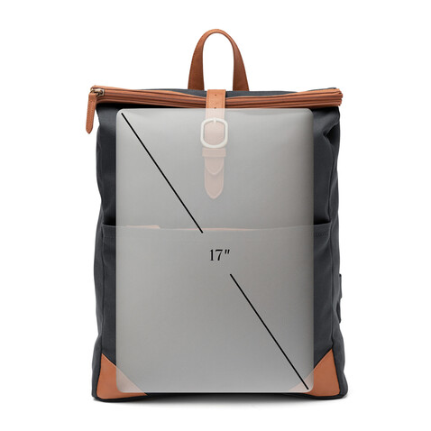 VINGA Sloane-Rucksack RCS aus recyceltem Polyester grau bedrucken, Art.-Nr. 560125 VINGA Sloane-Rucksack RCS aus recyceltem Polyester grau bedrucken, Art.-Nr. 560125