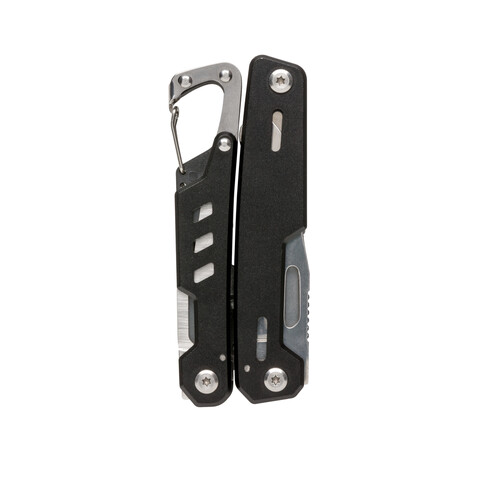 Solid Multitool mit Karabiner schwarz bedrucken, Art.-Nr. P221.331 Solid Multitool mit Karabiner schwarz bedrucken, Art.-Nr. P221.331
