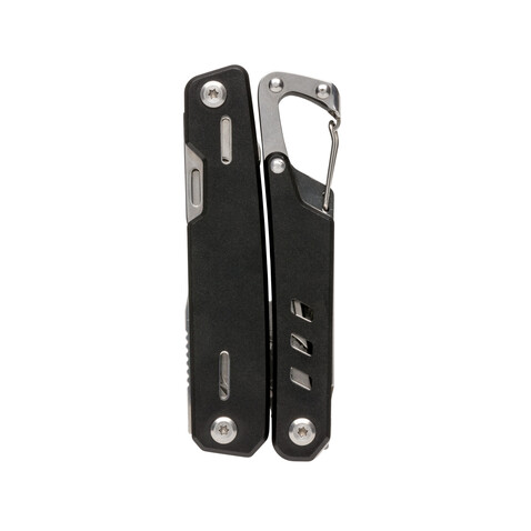 Solid Multitool mit Karabiner schwarz bedrucken, Art.-Nr. P221.331 Solid Multitool mit Karabiner schwarz bedrucken, Art.-Nr. P221.331
