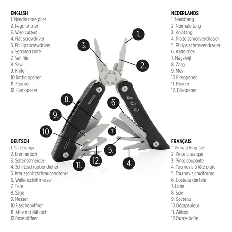 Solid Multitool schwarz bedrucken, Art.-Nr. P221.351 Solid Multitool schwarz bedrucken, Art.-Nr. P221.351