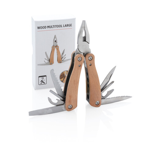 Holz Multitool braun bedrucken, Art.-Nr. P221.369