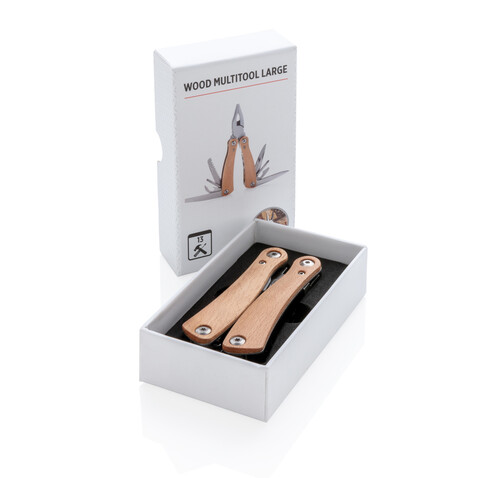Holz Multitool braun bedrucken, Art.-Nr. P221.369