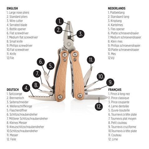 Holz Mini-Multitool braun bedrucken, Art.-Nr. P221.379