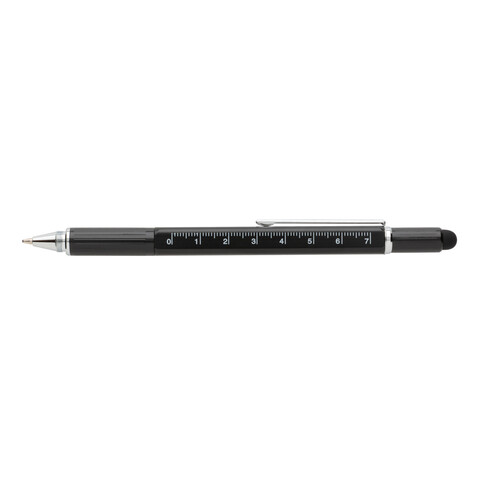 5-in-1 Aluminium Tool-Stift schwarz bedrucken, Art.-Nr. P221.551 5-in-1 Aluminium Tool-Stift schwarz bedrucken, Art.-Nr. P221.551