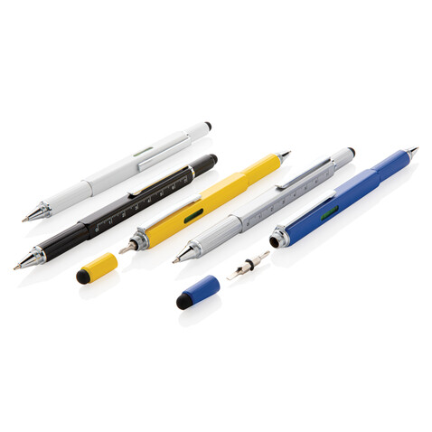 5-in-1 Aluminium Tool-Stift schwarz bedrucken, Art.-Nr. P221.551 5-in-1 Aluminium Tool-Stift schwarz bedrucken, Art.-Nr. P221.551