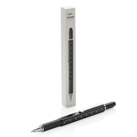 5-in-1 Aluminium Tool-Stift schwarz bedrucken, Art.-Nr. P221.551 5-in-1 Aluminium Tool-Stift schwarz bedrucken, Art.-Nr. P221.551