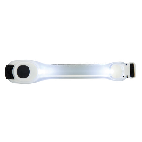 Sicherheitsband mit LED weiß, schwarz bedrucken, Art.-Nr. P239.433 Sicherheitsband mit LED weiß, schwarz bedrucken, Art.-Nr. P239.433