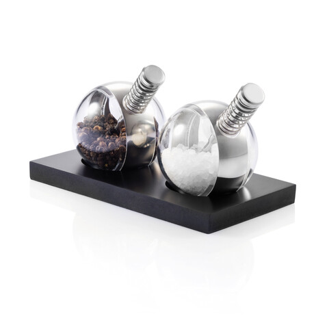 Planet Salz &amp; Pfeffer Set schwarz bedrucken, Art.-Nr. P262.340