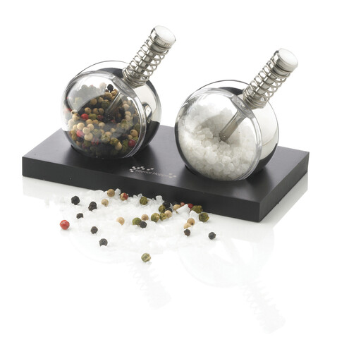 Planet Salz &amp; Pfeffer Set schwarz bedrucken, Art.-Nr. P262.340
