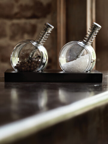 Planet Salz &amp; Pfeffer Set schwarz bedrucken, Art.-Nr. P262.340