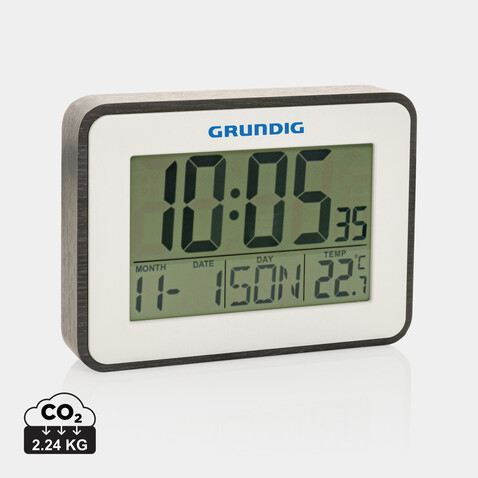 Grundig Thermometer, Wecker und Kalender weiß bedrucken, Art.-Nr. P279.221 Grundig Thermometer, Wecker und Kalender weiß bedrucken, Art.-Nr. P279.221