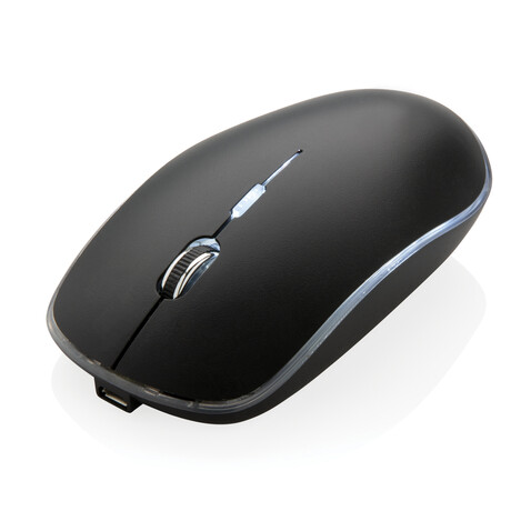 Light-Up Logo kabellose Maus schwarz bedrucken, Art.-Nr. P300.321 Light-Up Logo kabellose Maus schwarz bedrucken, Art.-Nr. P300.321