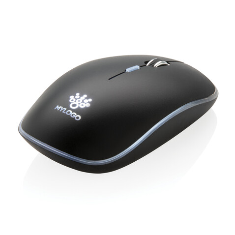Light-Up Logo kabellose Maus schwarz bedrucken, Art.-Nr. P300.321 Light-Up Logo kabellose Maus schwarz bedrucken, Art.-Nr. P300.321