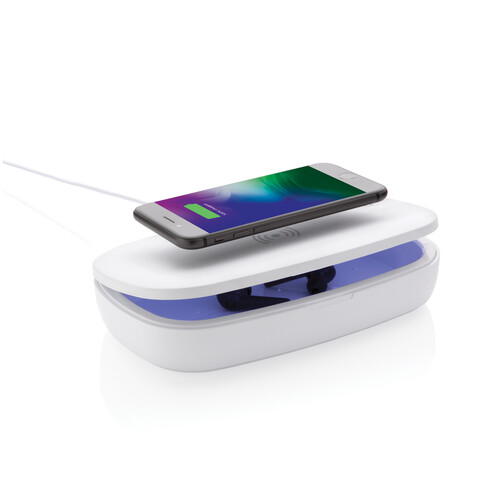 UV-C Sterilisations-Box mit 5W Wireless Charger weiß bedrucken, Art.-Nr. P301.113 UV-C Sterilisations-Box mit 5W Wireless Charger weiß bedrucken, Art.-Nr. P301.113