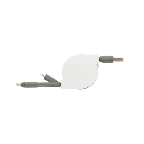 3-in-1 ausziehbares Kabel grau bedrucken, Art.-Nr. P302.223