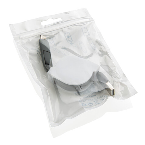 3-in-1 ausziehbares Kabel grau bedrucken, Art.-Nr. P302.223