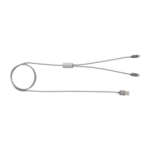 3-in-1 umwobenes Kabel grau bedrucken, Art.-Nr. P302.232