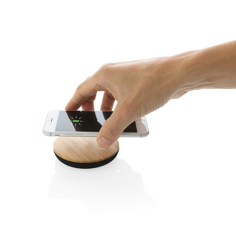Bamboo X 5W Wireless Charger braun bedrucken, Art.-Nr. P308.279