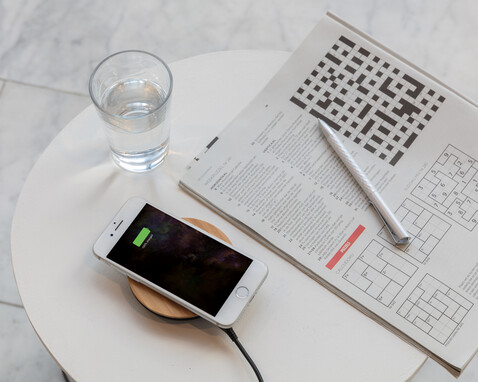 Bamboo X 5W Wireless Charger braun bedrucken, Art.-Nr. P308.279