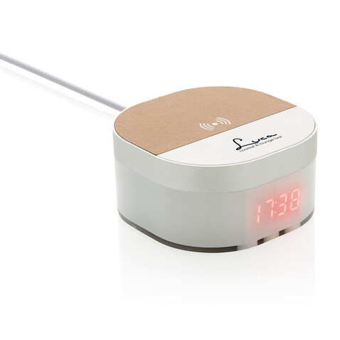 Aria 5W Wirless Charging Uhr weiß bedrucken, Art.-Nr. P308.693