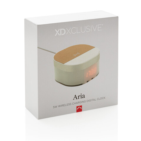 Aria 5W Wirless Charging Uhr weiß bedrucken, Art.-Nr. P308.693