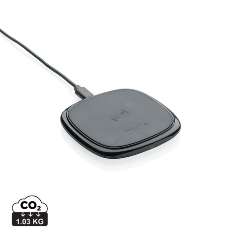 Philips 10W Qi Wireless-Charger schwarz bedrucken, Art.-Nr. P308.741 Philips 10W Qi Wireless-Charger schwarz bedrucken, Art.-Nr. P308.741