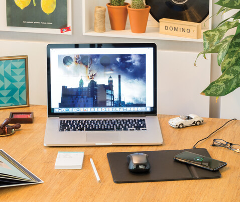 Mousepad mit Wireless-5W-Charging Funktion schwarz bedrucken, Art.-Nr. P308.941 Mousepad mit Wireless-5W-Charging Funktion schwarz bedrucken, Art.-Nr. P308.941