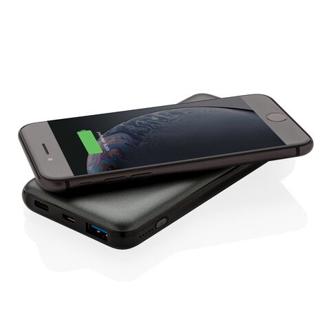 10.000 mAh FastCharging 10W Wireless Powerbank mit PD grau bedrucken, Art.-Nr. P322.142 10.000 mAh FastCharging 10W Wireless Powerbank mit PD grau bedrucken, Art.-Nr. P322.142