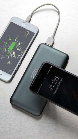 10.000 mAh FastCharging 10W Wireless Powerbank mit PD grau bedrucken, Art.-Nr. P322.142 10.000 mAh FastCharging 10W Wireless Powerbank mit PD grau bedrucken, Art.-Nr. P322.142