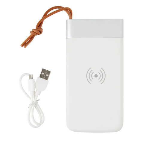 Aria 8.000 mAh 5W Wireless Charging Powerbank weiß bedrucken, Art.-Nr. P324.693