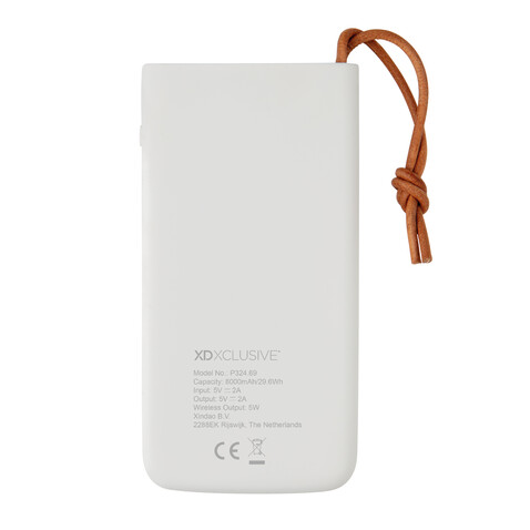 Aria 8.000 mAh 5W Wireless Charging Powerbank weiß bedrucken, Art.-Nr. P324.693
