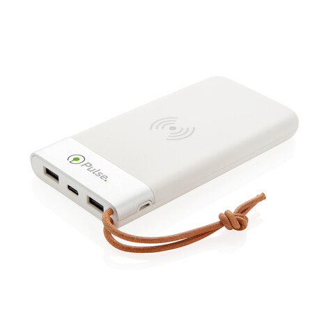 Aria 8.000 mAh 5W Wireless Charging Powerbank weiß bedrucken, Art.-Nr. P324.693