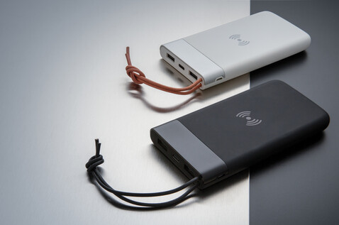 Aria 8.000 mAh 5W Wireless Charging Powerbank weiß bedrucken, Art.-Nr. P324.693