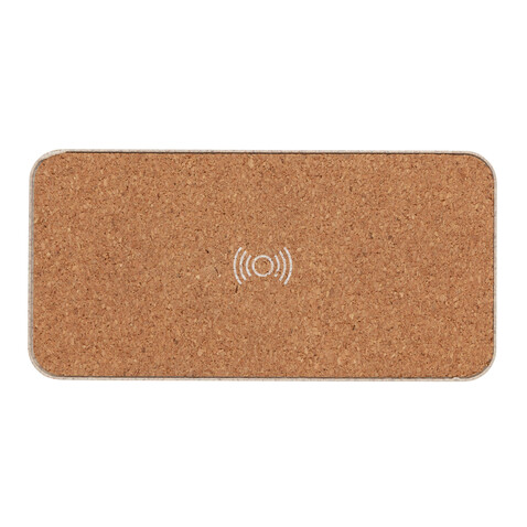 Weizenstroh Wireless Charging Lautsprecher khaki bedrucken, Art.-Nr. P328.719