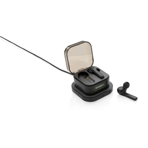 TrueWireless Ohrhörer in kabelloser Ladebox schwarz bedrucken, Art.-Nr. P329.121 TrueWireless Ohrhörer in kabelloser Ladebox schwarz bedrucken, Art.-Nr. P329.121