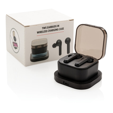 TrueWireless Ohrhörer in kabelloser Ladebox schwarz bedrucken, Art.-Nr. P329.121 TrueWireless Ohrhörer in kabelloser Ladebox schwarz bedrucken, Art.-Nr. P329.121