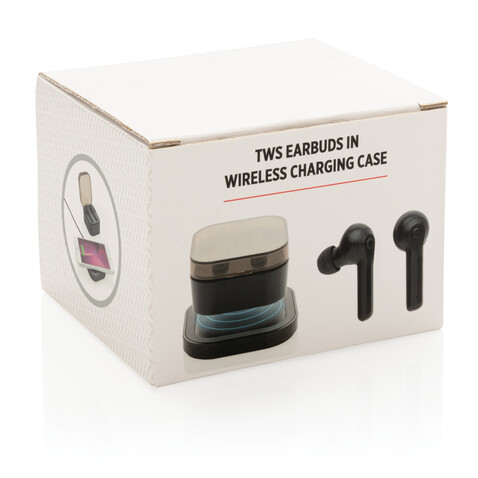 TrueWireless Ohrhörer in kabelloser Ladebox schwarz bedrucken, Art.-Nr. P329.121 TrueWireless Ohrhörer in kabelloser Ladebox schwarz bedrucken, Art.-Nr. P329.121