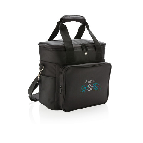Swiss Peak Kühltasche schwarz, grau bedrucken, Art.-Nr. P422.161
