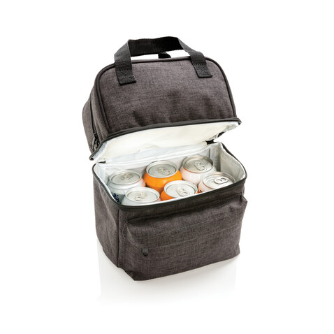 Kühltasche mit 2 isolierten Fächern grau bedrucken, Art.-Nr. P422.232