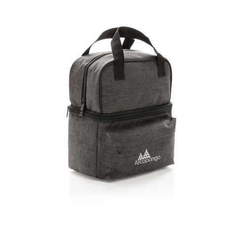 Kühltasche mit 2 isolierten Fächern grau bedrucken, Art.-Nr. P422.232