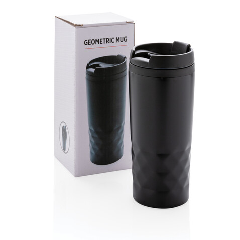 Geometrischer Becher schwarz bedrucken, Art.-Nr. P432.361 Geometrischer Becher schwarz bedrucken, Art.-Nr. P432.361