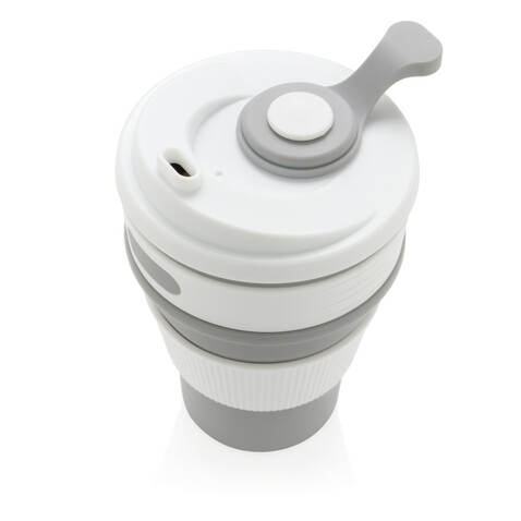 faltbarer Silikon-Becher grau bedrucken, Art.-Nr. P432.602