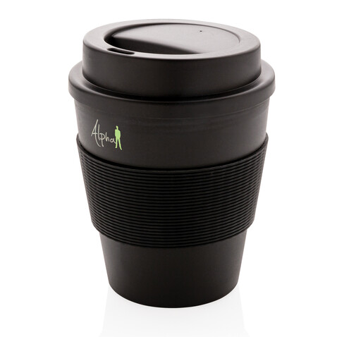 Wiederverwendbarer Kaffeebecher 350ml schwarz bedrucken, Art.-Nr. P432.681 Wiederverwendbarer Kaffeebecher 350ml schwarz bedrucken, Art.-Nr. P432.681
