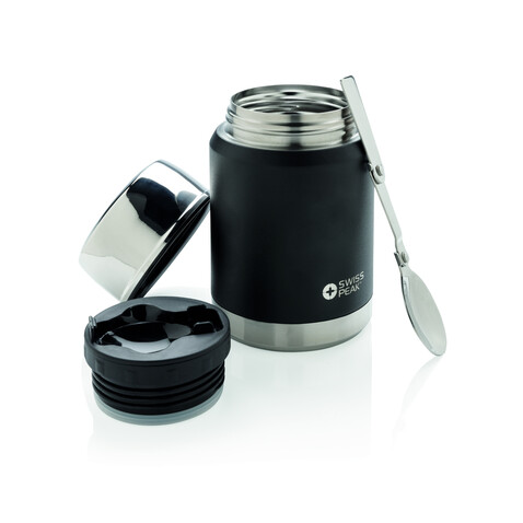 Swiss Peak Elite Kupfer Vakuum Food-Container schwarz bedrucken, Art.-Nr. P432.981