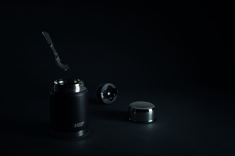 Swiss Peak Elite Kupfer Vakuum Food-Container schwarz bedrucken, Art.-Nr. P432.981
