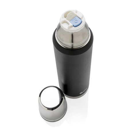 Swiss Peak Elite 1l Kupfer Vakuum Flasche schwarz bedrucken, Art.-Nr. P433.361